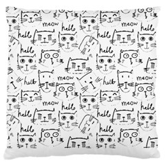 Cat Apparel T- Shirt Cute Cat Pattern For Cat Lovers T- Shirt Large Premium Plush Fleece Cushion Case (two Sides) by EnriqueJohnson