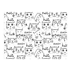 Cat Apparel T- Shirt Cute Cat Pattern For Cat Lovers T- Shirt Two Sides Premium Plush Fleece Blanket (mini)