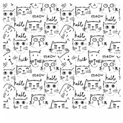 Cat Apparel T- Shirt Cute Cat Pattern For Cat Lovers T- Shirt Wooden Puzzle Square by EnriqueJohnson