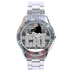 Cat Lover Gifts T- Shirtcat T- Shirt (3) Stainless Steel Analogue Watch by EnriqueJohnson