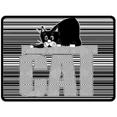 Cat Lover Gifts T- Shirtcat T- Shirt (3) Two Sides Fleece Blanket (large) by EnriqueJohnson