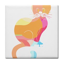 Cat Lover Gifts T- Shirtcat T- Shirt (5) Tile Coaster by EnriqueJohnson