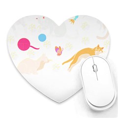 Cat Pattern T- Shirt Pattern Of Cats Playing With Toys T- Shirt Heart Mousepad by EnriqueJohnson