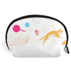 Cat Pattern T- Shirt Pattern Of Cats Playing With Toys T- Shirt Accessory Pouch (large) by EnriqueJohnson