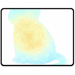 Cat Silhouette T- Shirt Cat With Heart Light T- Shirt Fleece Blanket (medium) by EnriqueJohnson