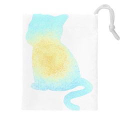 Cat Silhouette T- Shirt Cat With Heart Light T- Shirt Drawstring Pouch (4xl) by EnriqueJohnson