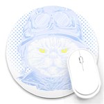 Cat T- Shirt Biker Cat T- Shirt Round Mousepad Front