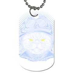 Cat T- Shirt Biker Cat T- Shirt Dog Tag (one Side) by EnriqueJohnson