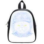 Cat T- Shirt Biker Cat T- Shirt School Bag (Small) Front