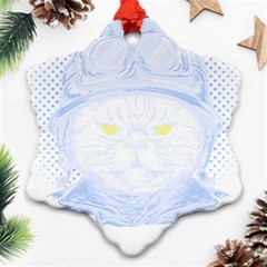 Cat T- Shirt Biker Cat T- Shirt Snowflake Ornament (two Sides) by EnriqueJohnson