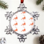 Cat T- Shirt Cute Cat Pattern For Cat Lovers T- Shirt Metal Large Snowflake Ornament Front