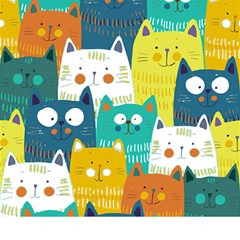 Cat T- Shirt Cute Cats Colorful Seamless Pattern T- Shirt Play Mat (square)