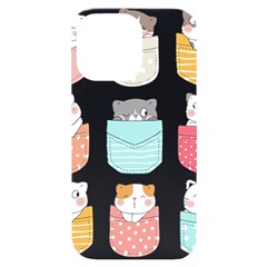 Cats In Pockets T- Shirt Adorable Cats Peaking Out Of Pockets Pattern T- Shirt Iphone 14 Pro Max Black Uv Print Case by EnriqueJohnson