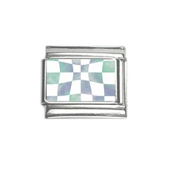 Checkerboard T- Shirt Psychedelic Watercolor Check Aqua T- Shirt Italian Charm (9mm) by EnriqueJohnson