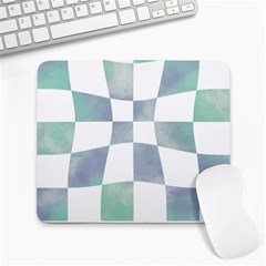 Checkerboard T- Shirt Psychedelic Watercolor Check Aqua T- Shirt Large Mousepad by EnriqueJohnson