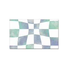 Checkerboard T- Shirt Psychedelic Watercolor Check Aqua T- Shirt Sticker (rectangular) by EnriqueJohnson