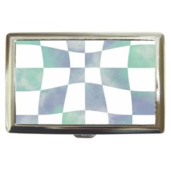 Checkerboard T- Shirt Psychedelic Watercolor Check Aqua T- Shirt Cigarette Money Case by EnriqueJohnson