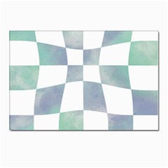 Checkerboard T- Shirt Psychedelic Watercolor Check Aqua T- Shirt Postcards 5  X 7  (pkg Of 10)