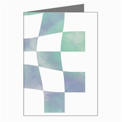 Checkerboard T- Shirt Psychedelic Watercolor Check Aqua T- Shirt Greeting Card by EnriqueJohnson