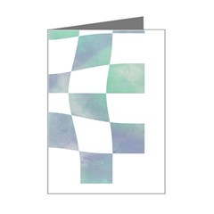 Checkerboard T- Shirt Psychedelic Watercolor Check Aqua T- Shirt Mini Greeting Card by EnriqueJohnson