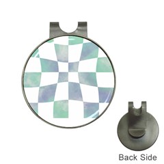 Checkerboard T- Shirt Psychedelic Watercolor Check Aqua T- Shirt Hat Clips With Golf Markers by EnriqueJohnson