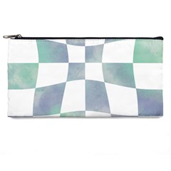 Checkerboard T- Shirt Psychedelic Watercolor Check Aqua T- Shirt Pencil Case by EnriqueJohnson