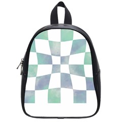 Checkerboard T- Shirt Psychedelic Watercolor Check Aqua T- Shirt School Bag (small) by EnriqueJohnson