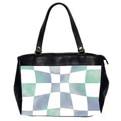 Checkerboard T- Shirt Psychedelic Watercolor Check Aqua T- Shirt Oversize Office Handbag (2 Sides) by EnriqueJohnson