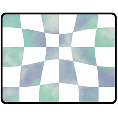 Checkerboard T- Shirt Psychedelic Watercolor Check Aqua T- Shirt Fleece Blanket (medium) by EnriqueJohnson