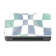 Checkerboard T- Shirt Psychedelic Watercolor Check Aqua T- Shirt Memory Card Reader With Cf by EnriqueJohnson