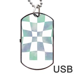 Checkerboard T- Shirt Psychedelic Watercolor Check Aqua T- Shirt Dog Tag Usb Flash (one Side) by EnriqueJohnson