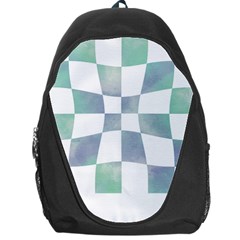 Checkerboard T- Shirt Psychedelic Watercolor Check Aqua T- Shirt Backpack Bag by EnriqueJohnson