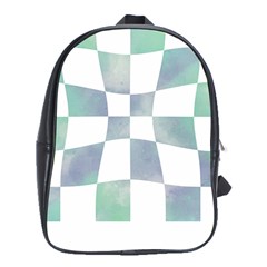 Checkerboard T- Shirt Psychedelic Watercolor Check Aqua T- Shirt School Bag (xl) by EnriqueJohnson