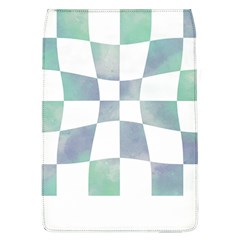 Checkerboard T- Shirt Psychedelic Watercolor Check Aqua T- Shirt Removable Flap Cover (l) by EnriqueJohnson