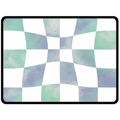 Checkerboard T- Shirt Psychedelic Watercolor Check Aqua T- Shirt Two Sides Fleece Blanket (large) by EnriqueJohnson