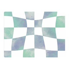 Checkerboard T- Shirt Psychedelic Watercolor Check Aqua T- Shirt Two Sides Premium Plush Fleece Blanket (mini) by EnriqueJohnson