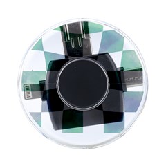 Checkerboard T- Shirt Psychedelic Watercolor Check Aqua T- Shirt On-the-go Memory Card Reader by EnriqueJohnson