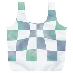 Checkerboard T- Shirt Psychedelic Watercolor Check Aqua T- Shirt Full Print Recycle Bag (xxxl) by EnriqueJohnson