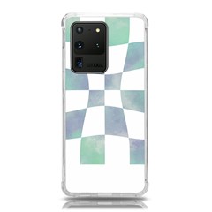 Checkerboard T- Shirt Psychedelic Watercolor Check Aqua T- Shirt Samsung Galaxy S20 Ultra 6 9 Inch Tpu Uv Case by EnriqueJohnson