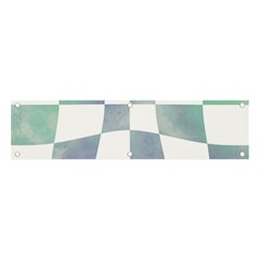 Checkerboard T- Shirt Psychedelic Watercolor Check Aqua T- Shirt Banner And Sign 4  X 1  by EnriqueJohnson