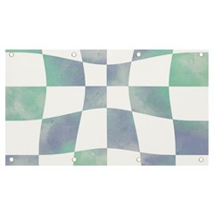 Checkerboard T- Shirt Psychedelic Watercolor Check Aqua T- Shirt Banner And Sign 7  X 4  by EnriqueJohnson