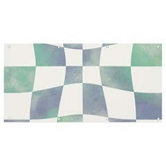 Checkerboard T- Shirt Psychedelic Watercolor Check Aqua T- Shirt Banner And Sign 8  X 4  by EnriqueJohnson