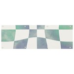 Checkerboard T- Shirt Psychedelic Watercolor Check Aqua T- Shirt Banner and Sign 9  x 3  Front