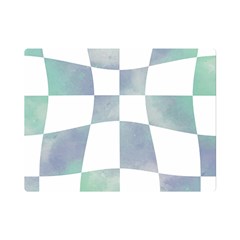 Checkerboard T- Shirt Psychedelic Watercolor Check Aqua T- Shirt Premium Plush Fleece Blanket (mini) by EnriqueJohnson