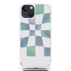 Checkerboard T- Shirt Psychedelic Watercolor Check Aqua T- Shirt Iphone 13 Tpu Uv Print Case by EnriqueJohnson