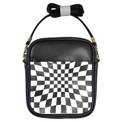 Checkerboard T- Shirt Watercolor Psychedelic Checkerboard T- Shirt Girls Sling Bag by EnriqueJohnson