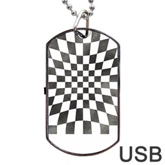 Checkerboard T- Shirt Watercolor Psychedelic Checkerboard T- Shirt Dog Tag Usb Flash (one Side) by EnriqueJohnson