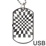 Checkerboard T- Shirt Watercolor Psychedelic Checkerboard T- Shirt Dog Tag USB Flash (One Side) Front