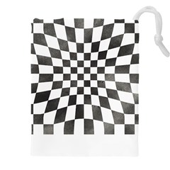 Checkerboard T- Shirt Watercolor Psychedelic Checkerboard T- Shirt Drawstring Pouch (5xl) by EnriqueJohnson