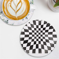 Checkerboard T- Shirt Watercolor Psychedelic Checkerboard T- Shirt Uv Print Round Tile Coaster